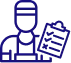 Outline of a person in uniform holding a passport, symbolizing border control or customs inspection.