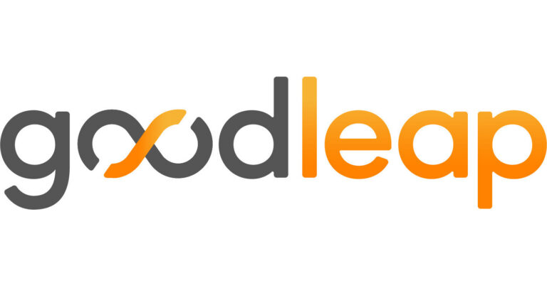 The GoodLeap logo with "good" in gray and "leap" in orange; the "oo" in "good" is connected with an orange curved line.